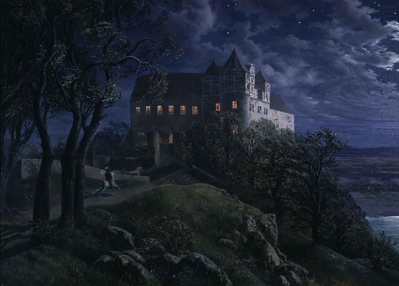 Burg Scharfenberg at Night, Ernst Oppler